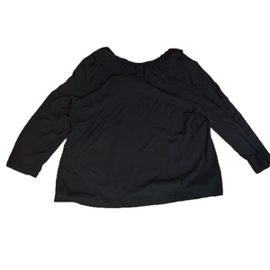 NWT size large crown & ivy black long sleeve blouse with tie on the back